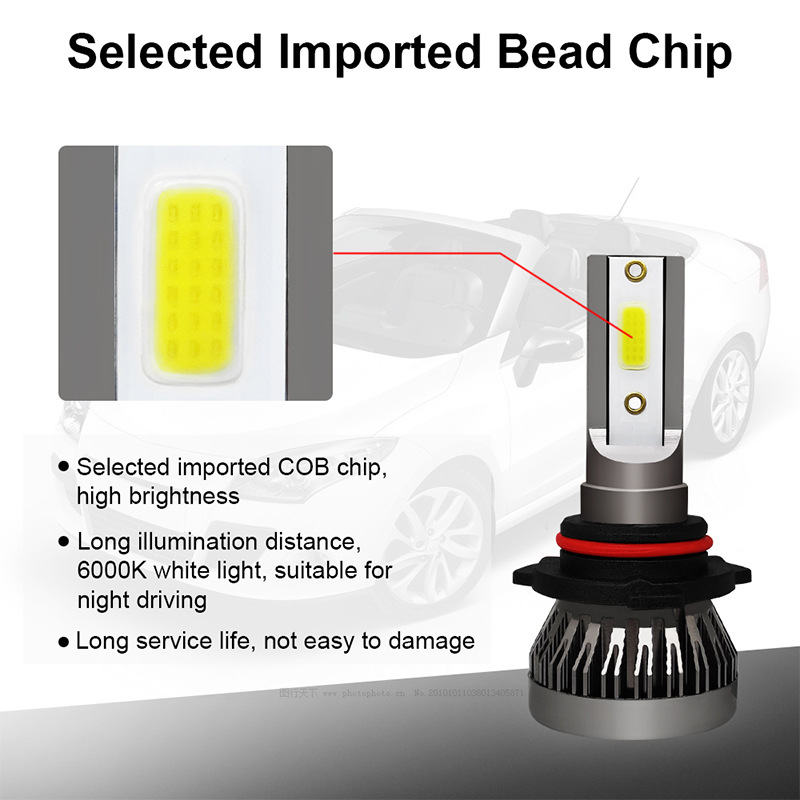 Mini light high beam low beam headlight fanless mini car LED car light H1H3H4H7H8H11LED fog light