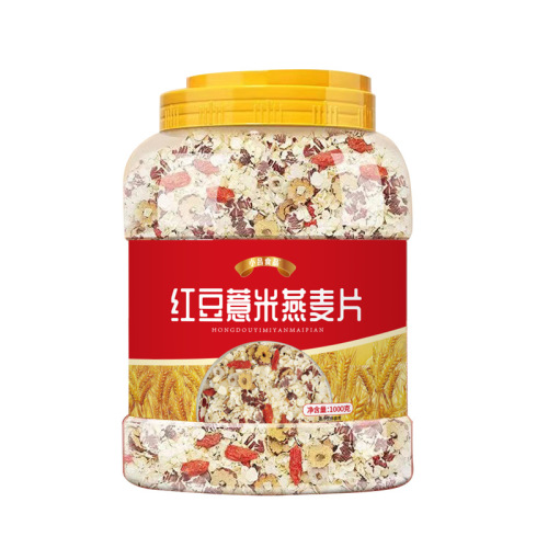 Red bean barley oatmeal 1000g canned ready-to-eat pure gold oatmeal breakfast milkshake meal replacement wholesale delivery