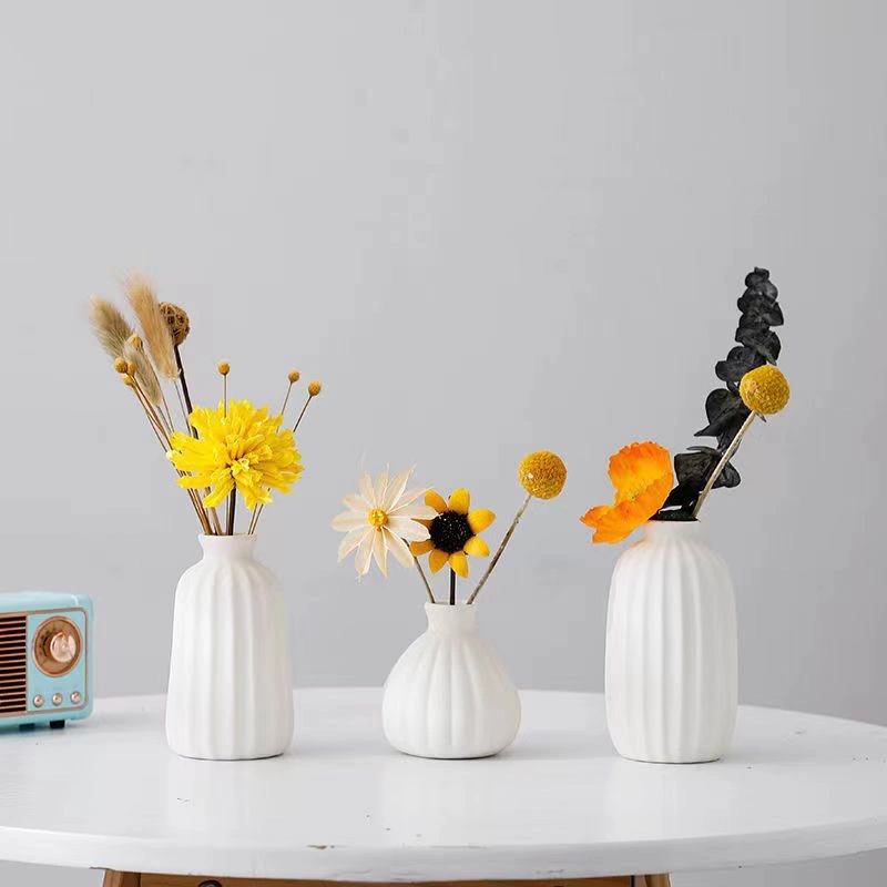 Керамическая маленькая ваза скандинавская минималистская ветреная спальня с сухими цветами и вазой набор свежий декоративный шкаф для украшения