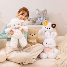 软糯治愈动物玩偶毛绒公仔小羊粉猪象兔子熊猫咪陪伴礼物跨境新品