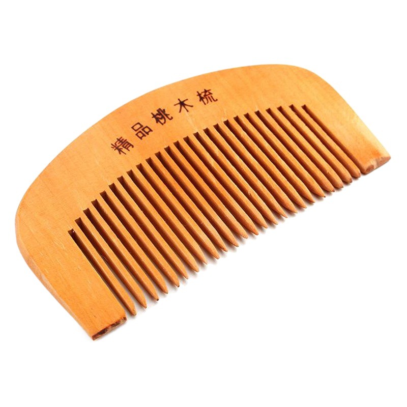 Peine de madera de melocotón para el hogar, peine para el cabello, regalo tallado para hombres y mujeres, peine pequeño de madera