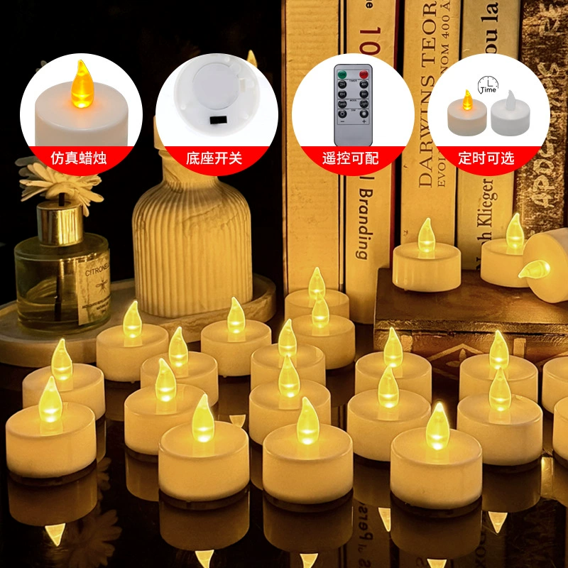 Direct supply LED electronic candle lamp remote control timing optional confession decoration wedding birthday LED small tealight lamp plastic