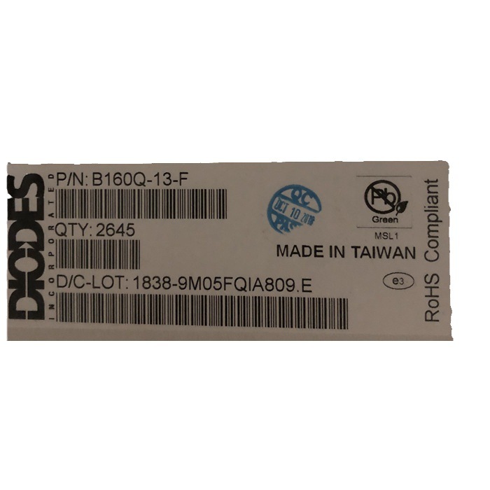 B160Q-13-F  SMA肖特基二极管与整流器 真实库存
