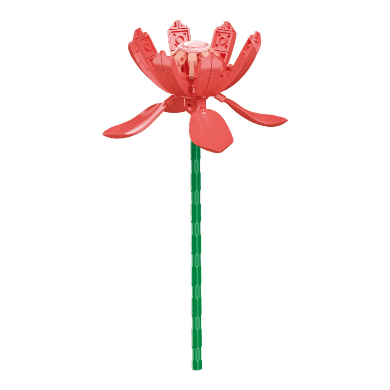 钻马积木花永生花束抱抱桶仿真花小颗粒积木DIY玩具七夕女生礼物|undefined