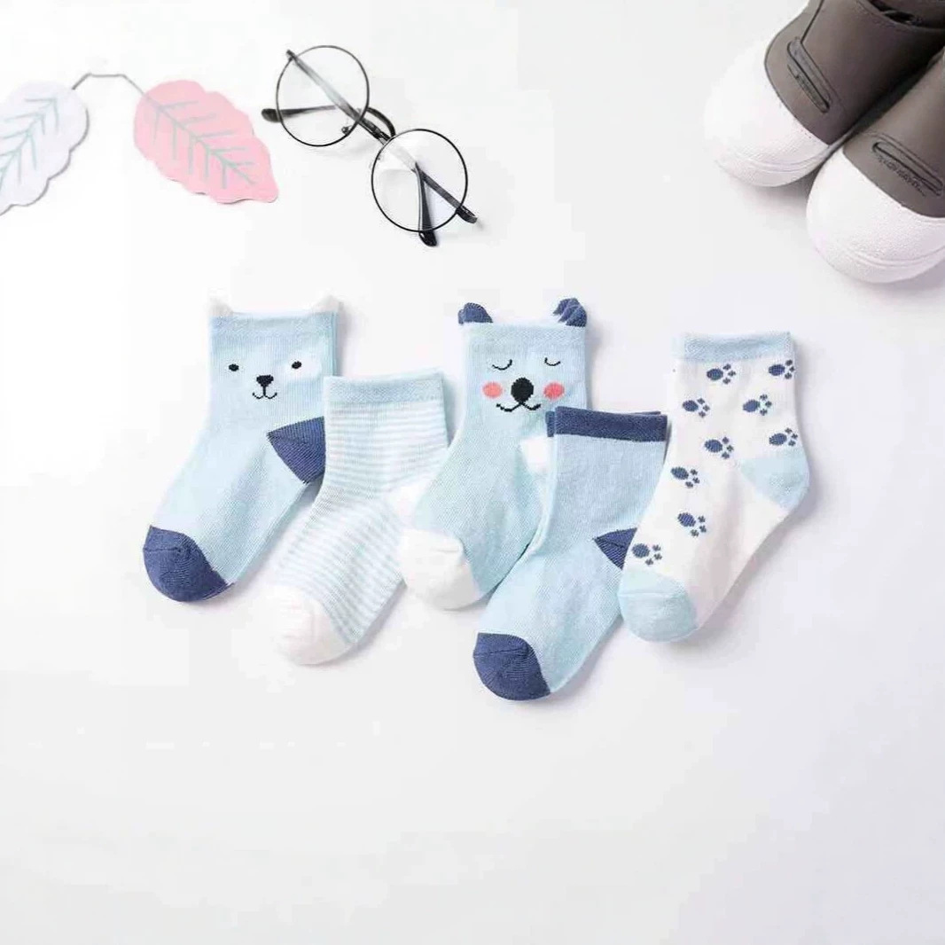 Cross-border wholesale children's socks, spring and autumn boys' mid-calf socks, breathable, versatile, cute cartoon baby socks for newborns