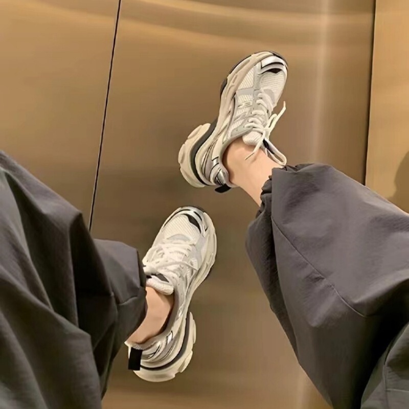 Cowhide Version ~ Thick-Soled Lace-Up Casual Genuine Leather Height-Increasing 2026 Spring New Versatile Casual Sports Dad Shoes for Women