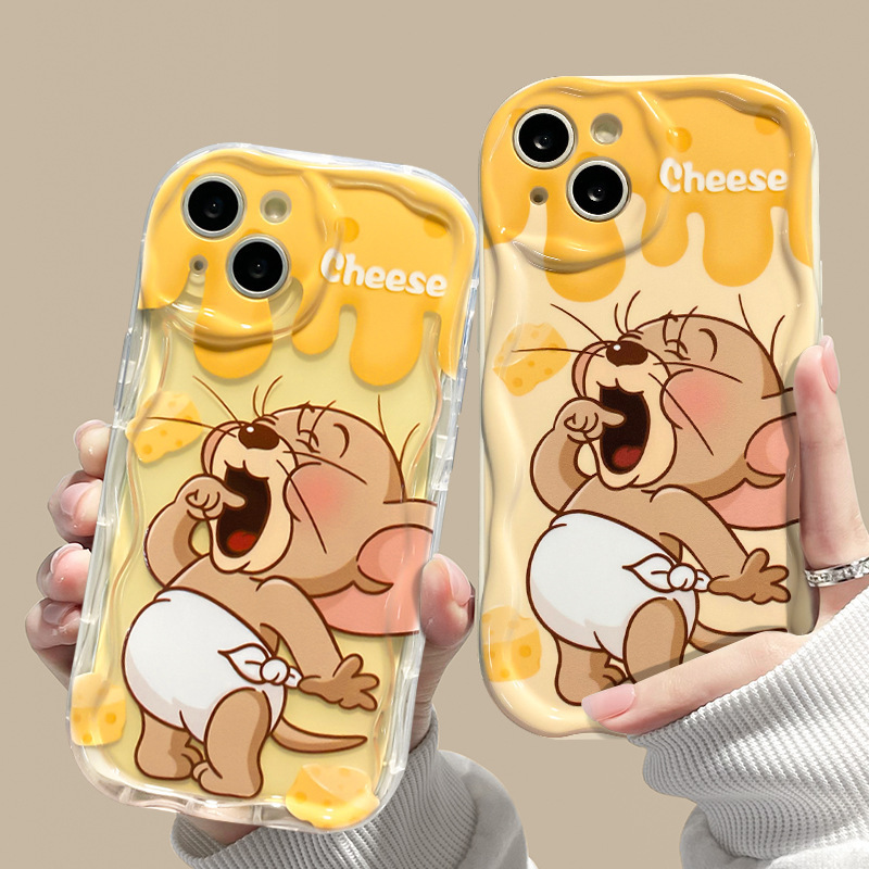 Cartoon Cheese Mouse Apple 17Promax Mobile Phone Case Iphone15/13 Cute Silicone Soft Case 16 All Inclusive