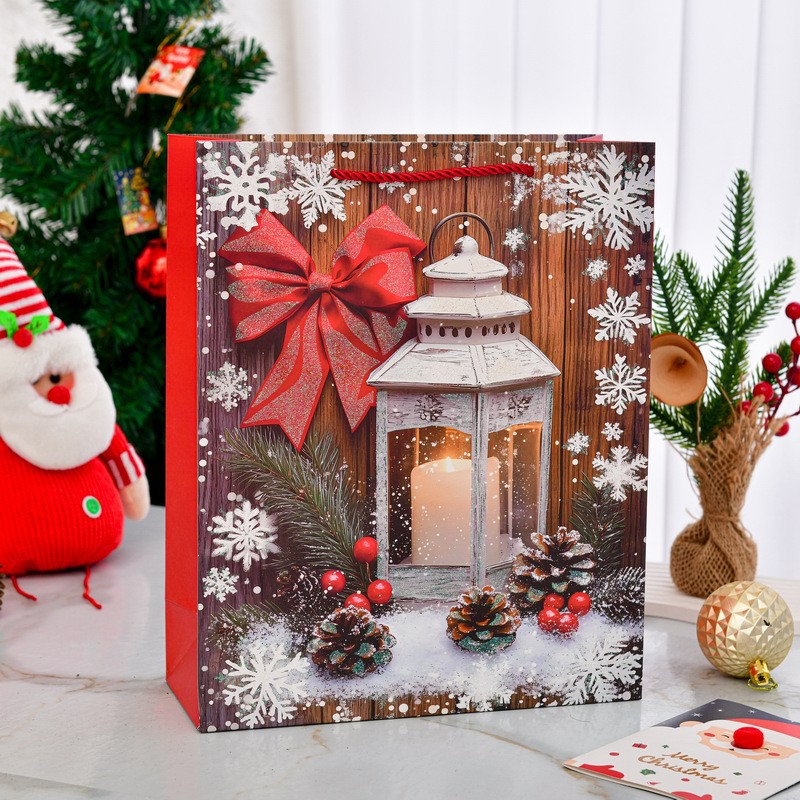 크리스마스 리본, 흰색 판지, 중간 크기(1개) 길이 18*가로 8.5*높이 24cm