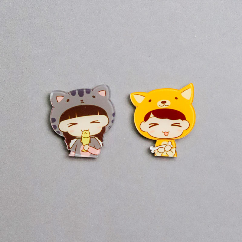 Personajes de dibujos animados pareja de acrílico adsorción pegatinas de refrigerador EVA alfanuméricos pegatinas de refrigerador DIY pegatinas magnéticas decoración