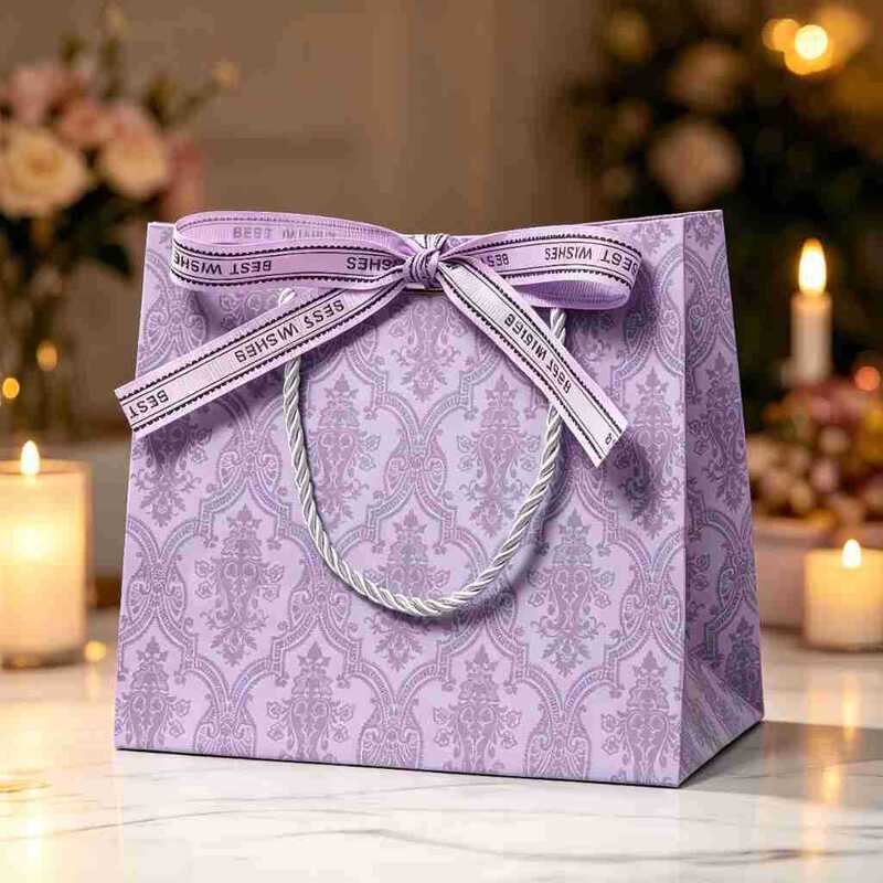 Purple European-style floral tote bag with full-print design, high-end white cardstock, Teacher's Day gift bag, empty bag in stock Purple European-style floral tote bag with full-print design, high-end white cardstock, Teacher's Day gift bag, empty bag in stock