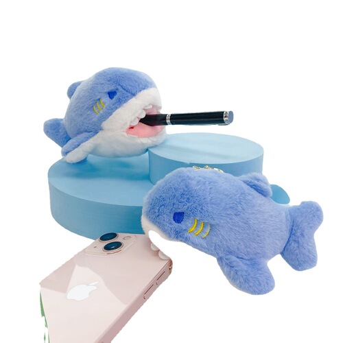 Creative and fun biting shark plush keychain, personalized fashionable bag hook, store grab machine supply source