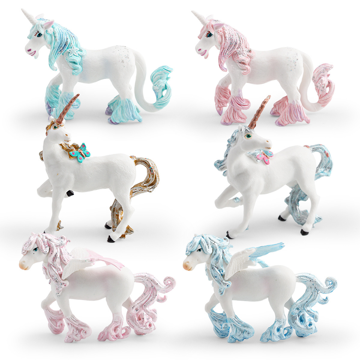 Simulación de mitos occidentales de Amazon animales modelo infantil de unicornio alpaca decoración de mesa juguetes
