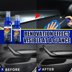 OUHOE Car Plastic Interior Renewal Spray, Dashboard Plastic Parts Renewal and Polishing, Dustproof Seat Care Agent