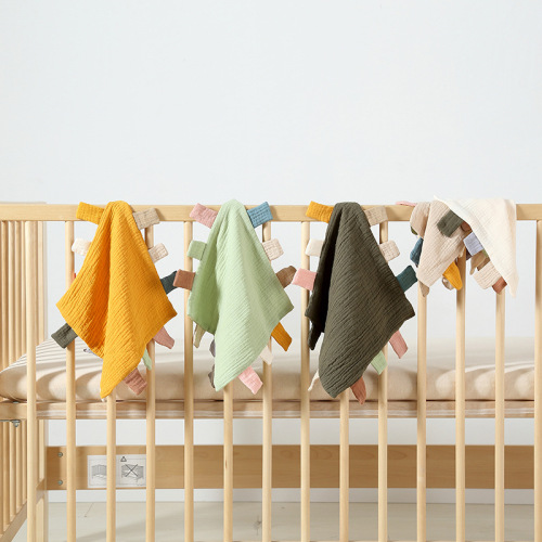 Baby comfort towel doll baby sleeping artifact can be bitten into the mouth pure cotton gauze hand puppet toy square towel