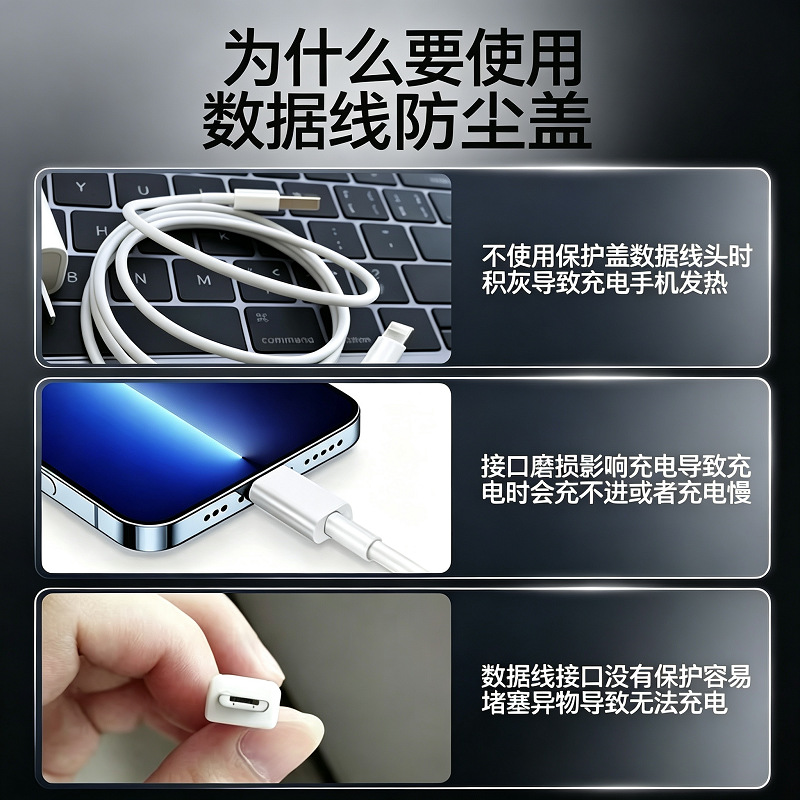 TYPE-C Stecker mit Kordel Schutzkappe USB Datenkabel Ladekabel Stecker Schutzdeckel C-Anschluss Schutzhülle Verschluss