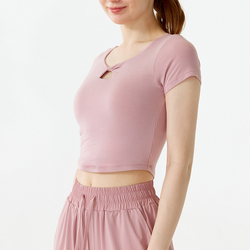 Women's Basic Stylish Yoga Top - Spring and Summer New Arrival, Fit and Comfortable Short-Sleeve T-Shirt for Sports and Fitness Outwear