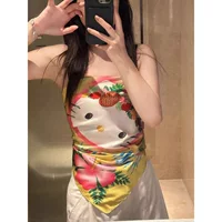Головной платок HelloKitty с гавайским принтом для отдыха, многофункциональный шелковый шарф, топ-труба, сексуальный квадратный шарф