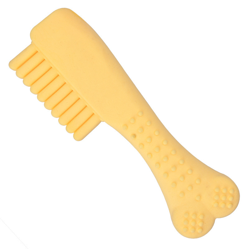 Juguete para mascotas TPR leche sabor espuma peine oso de peluche molar Limpieza de dientes espuma de juguete suministro directo de fábrica