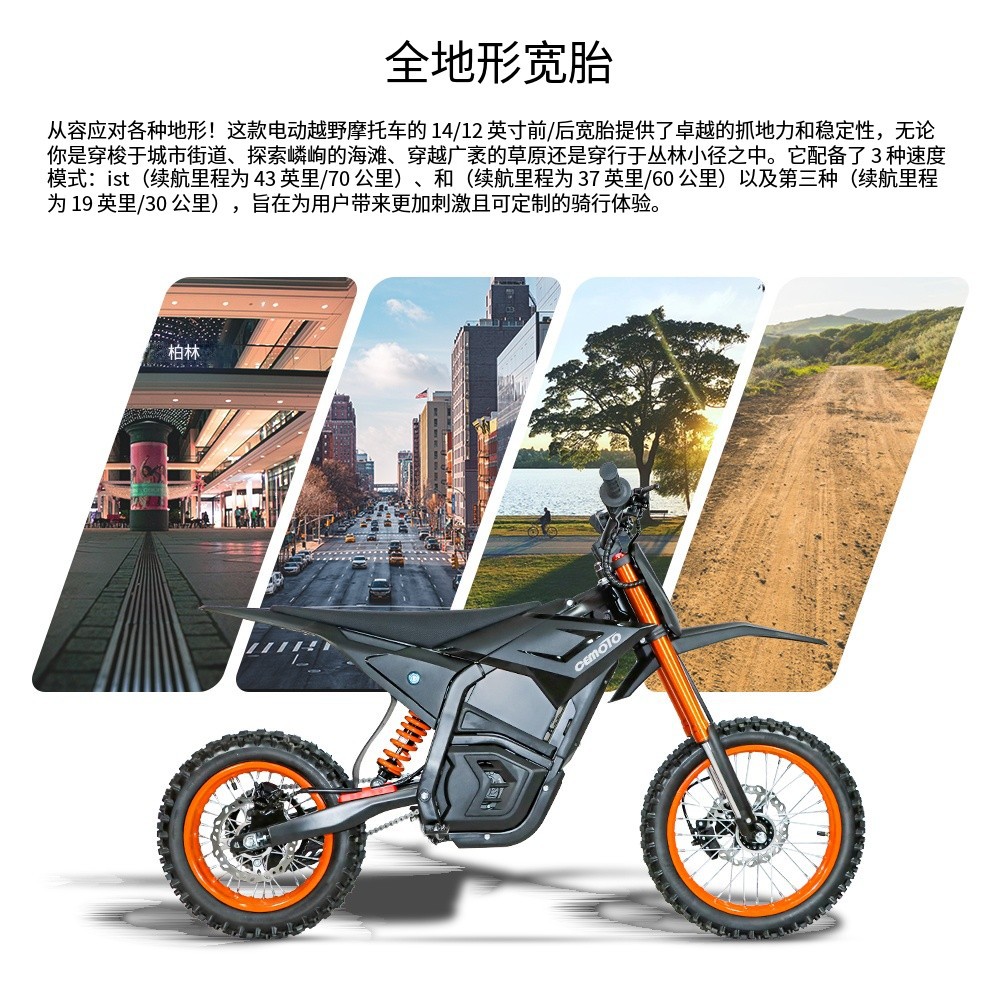 Cross-Border Youth Off-Road Electric Motorcycle Outdoor Riding Electric Motorcycle Small Adult High-Speed Off-Road Motorcycle