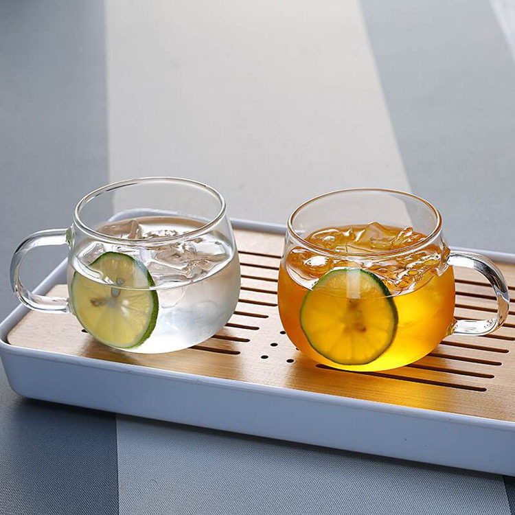 Vidrio de borosilicato de una sola capa de vidrio taza de té verde taza de café taza de té de vidrio para el hogar taza de té perfumado redondo taza divertida