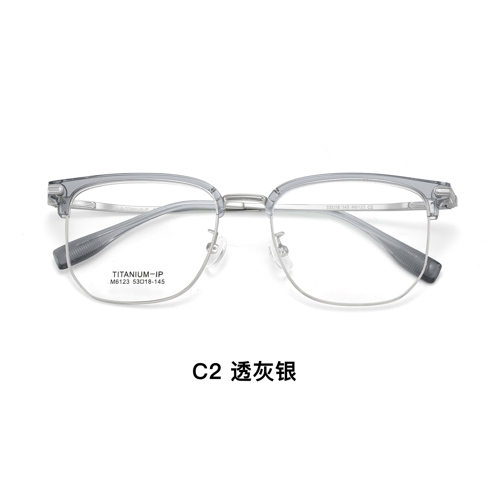 Blanquecimiento verde menta ultra ligero marco de cejas de titanio marcos de gafas flexibles piernas no sujetas a la cara con miopía Danyang mayorista