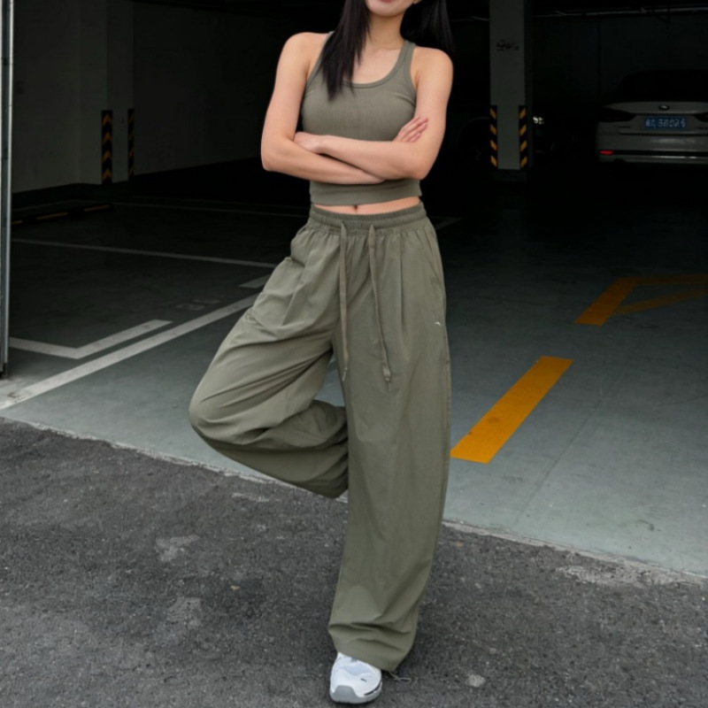 New Lu Brand Same Style Two-Way Wear Summer Thin Long Pants for Women, American Style Drawstring Loose Casual Banana Cut Pants New Lu Brand Same Style Two-Way Wear Summer Thin Long Pants for Women, American Style Drawstring Loose Casual Banana Cut Pants