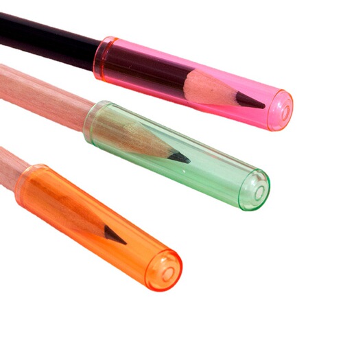 Transparent candy colored pencil protective cover children's extender pen cap pencil cap primary school student learning stationery