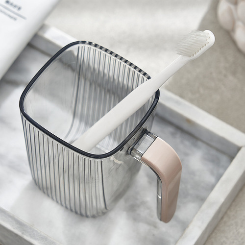 Light luxury transparent mouthwash cup, simple toothbrush cup with handle, male and female student Korean version toothbrush cup
