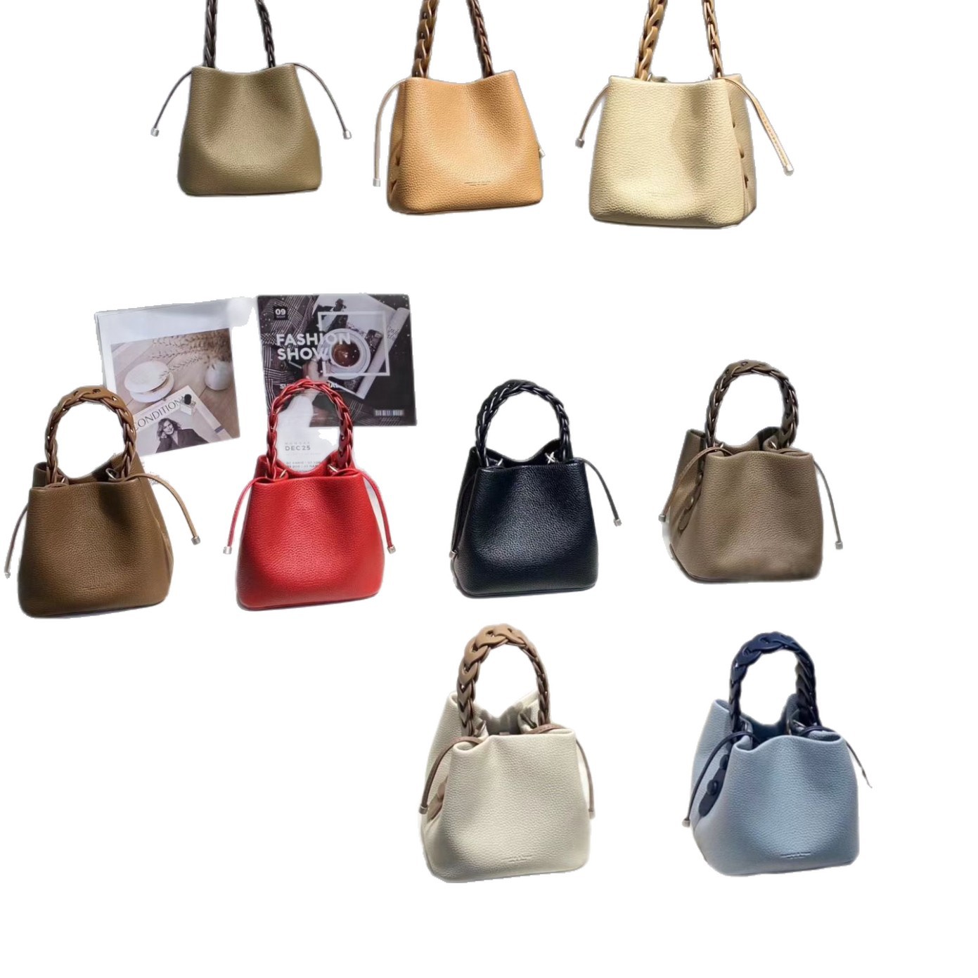 Niche Design Genuine Leather Bucket Bag For Women, High-End Exquisite Woven Handbag, Versatile Shoulder And Crossbody Small Bag - Thumbnail 5