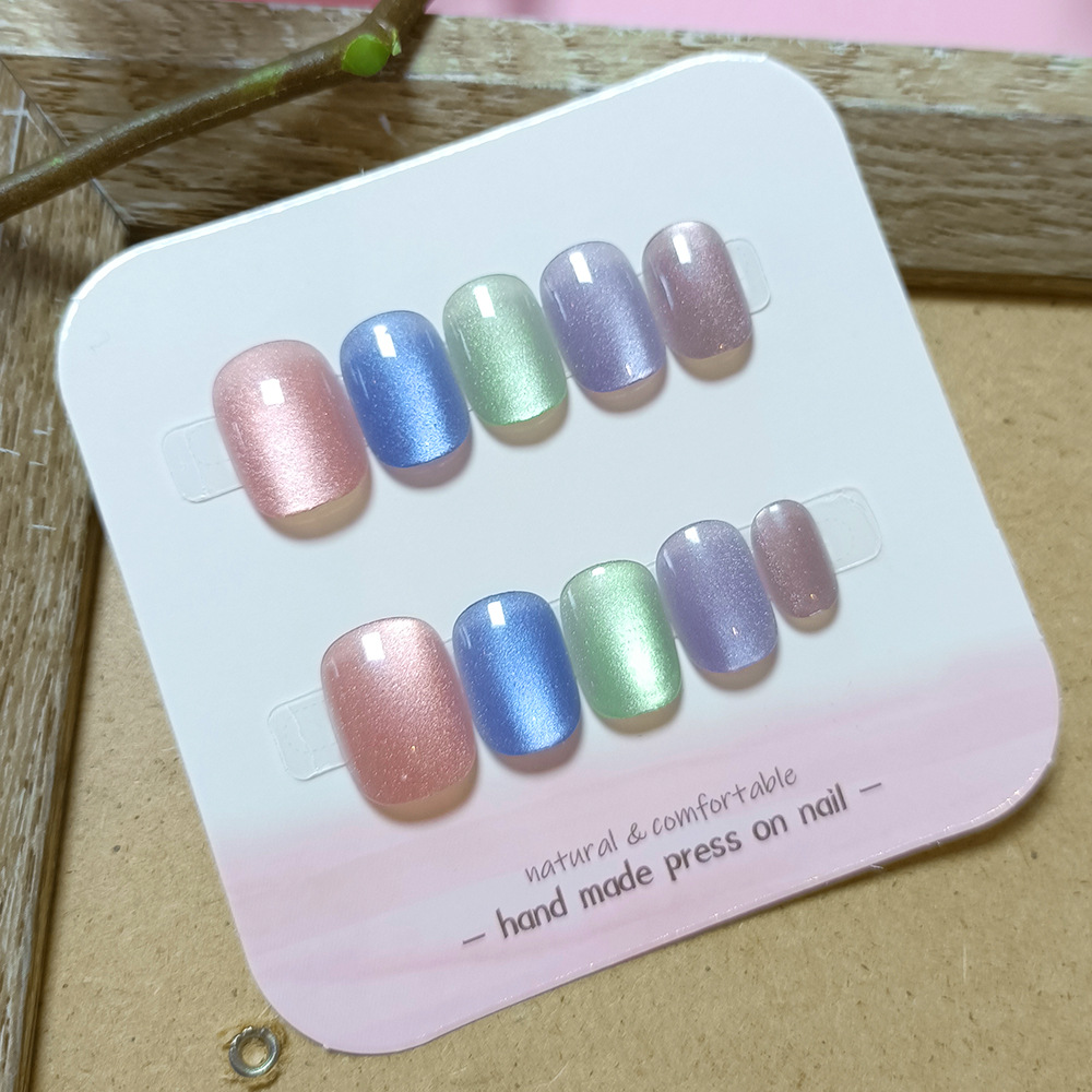 10 piezas decodificadas azúcar iris ojo de gato manicura parche de uñas blanqueador sensación de alto nivel de uso manual manicura