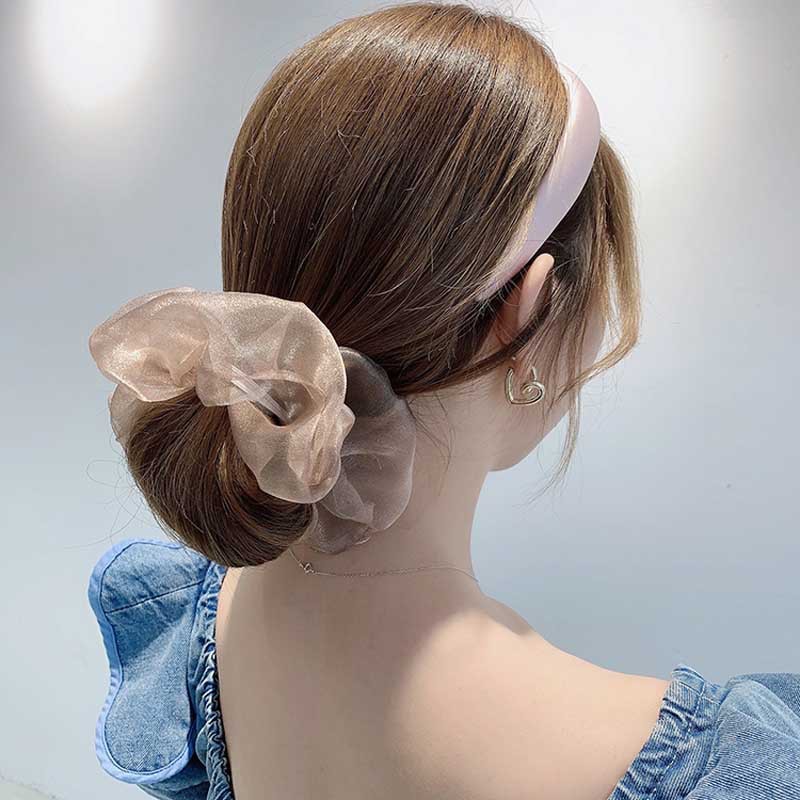 Elegante mesh haar scrunchie voor dames haaraccessoire_voghion.com