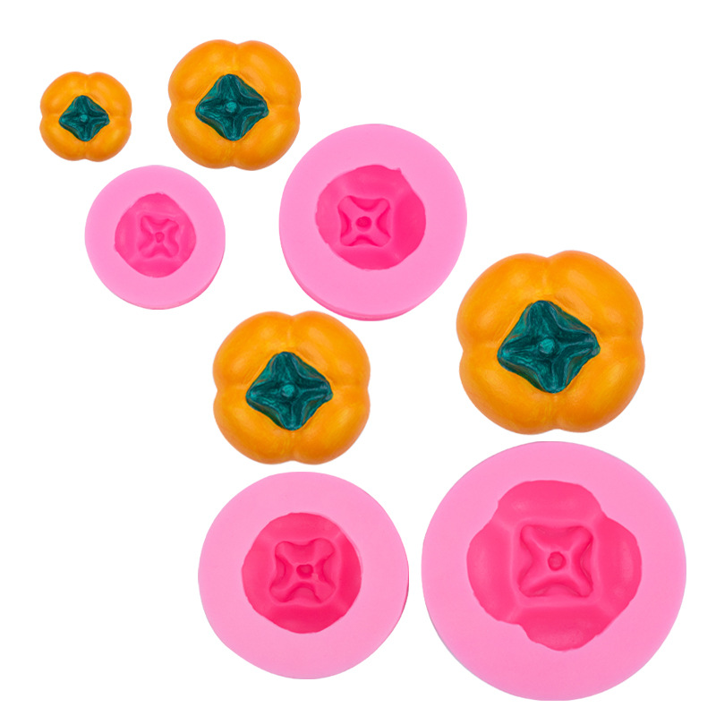 Gran tamaño pequeño caqui silicona molde creativo hornear decoración fondant chocolate cake accesorios aromaterapia vela