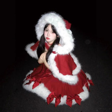 圣诞初雪 冬装新款日系软妹lolita斗篷氛围感战袍公主蓬蓬裙套装