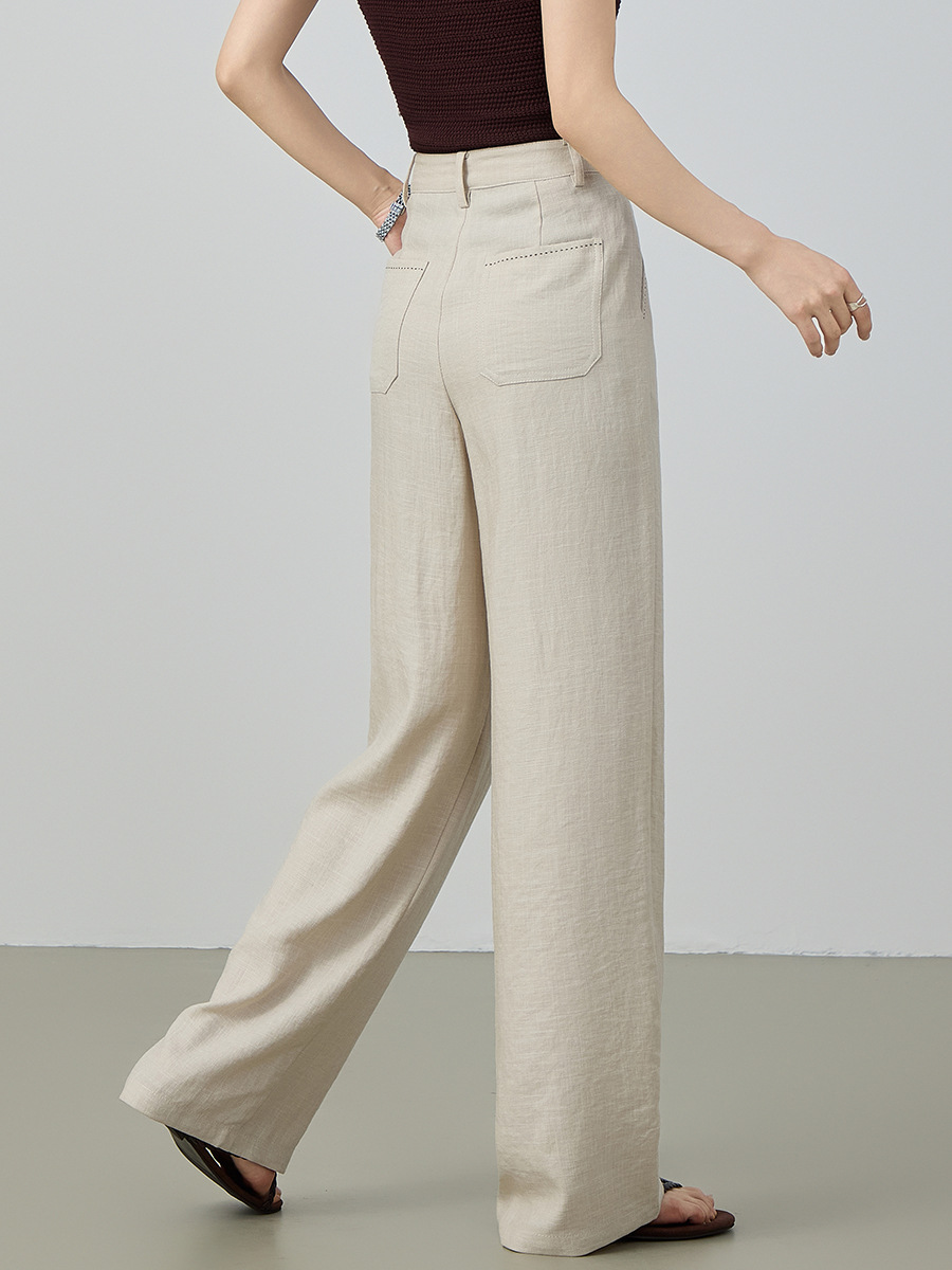 Quần culottes nữ ống rộng cạp cao vải lanh pha mùa hè — Màu sắc