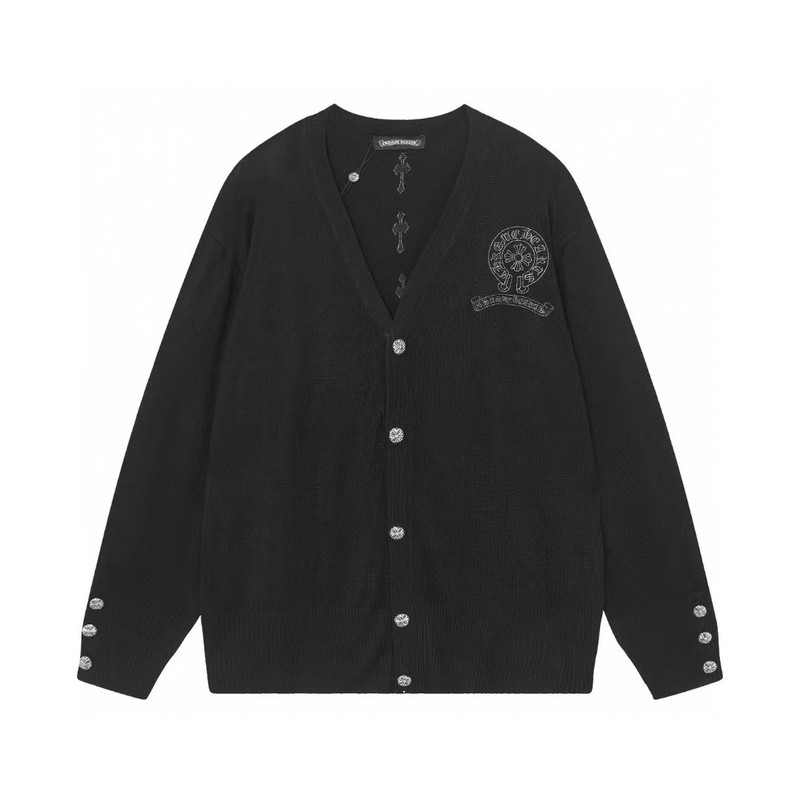 24SS CHの新型は皮のサンスクリットの刺繍のニットのカーディガンを貼ります。|undefined