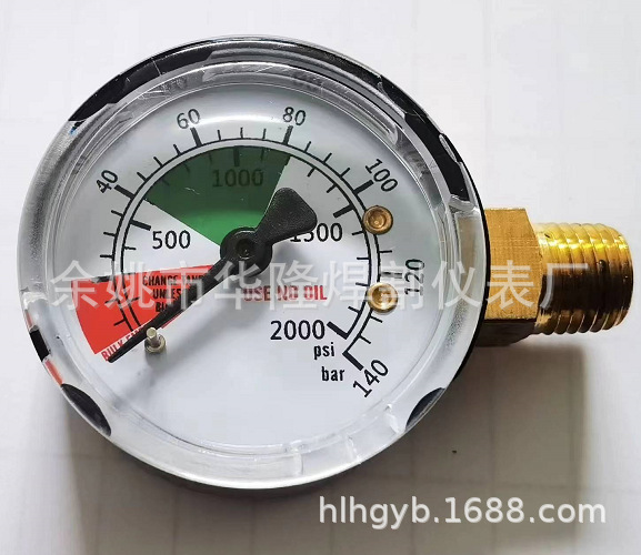 co2压力表，2000PSI表单表