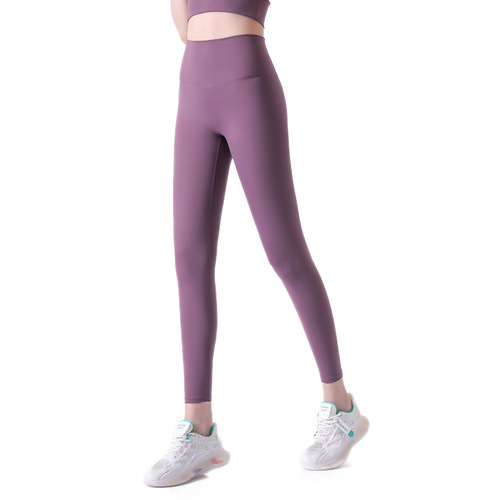  Spring and Summer Nude Yoga Pants No Embarrassing Lines Tight Yoga Suit Women's High Waist Hip Lifting Sports Fitness Pants
