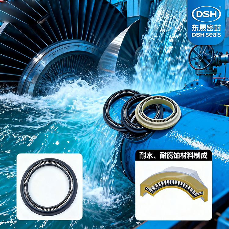 东晟电力行业泛塞封 机械四氟耐高温密封件PEEK弹簧蓄能密封圈