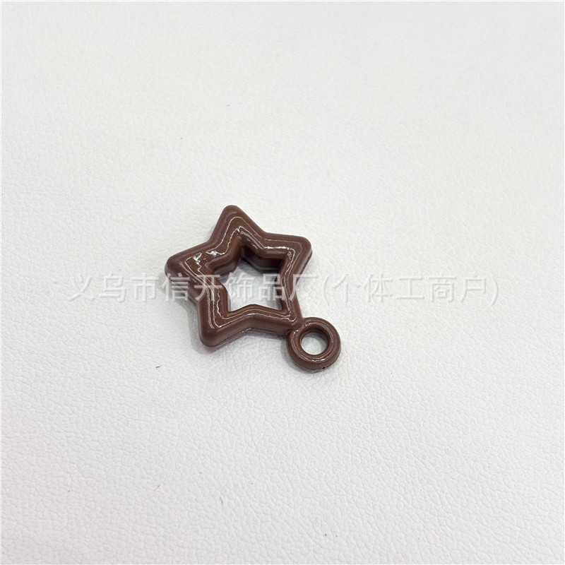吊孔亚克力烤漆五角星隔珠串珠配件手机链钥匙链手工diy饰品散珠|undefined