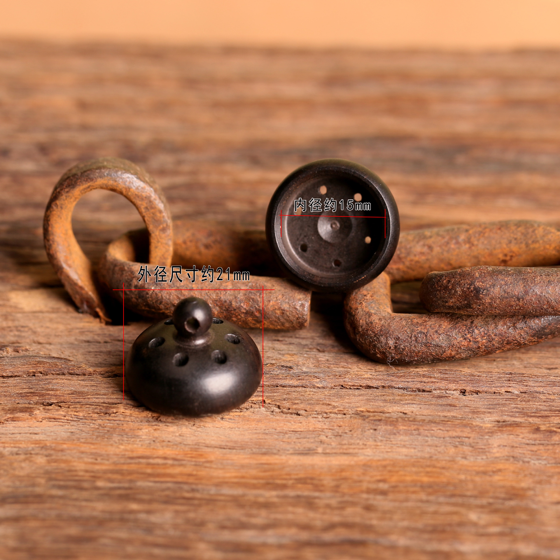 Đầu mũ gỗ mun (không lụa)