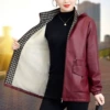 Burgundy hat can be removed/velvet thickened