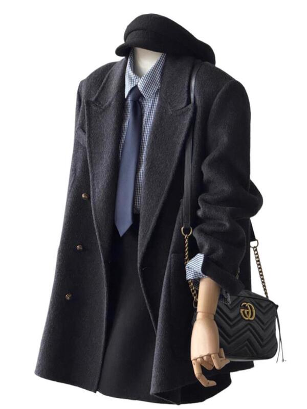 2025福利大衣女短款秋冬季加厚正肩毛呢西装小个子感羊毛呢子外套|undefined