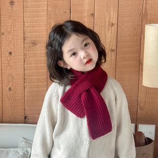 One Pan South Korea children's scarf winter all-match windproof warm ins knitted boys and girls baby scarf wholesale