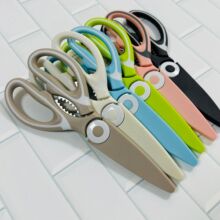 工厂直销厨房用熊猫多功能剪刀不锈钢刀具带刀套多用途裁纸剪线