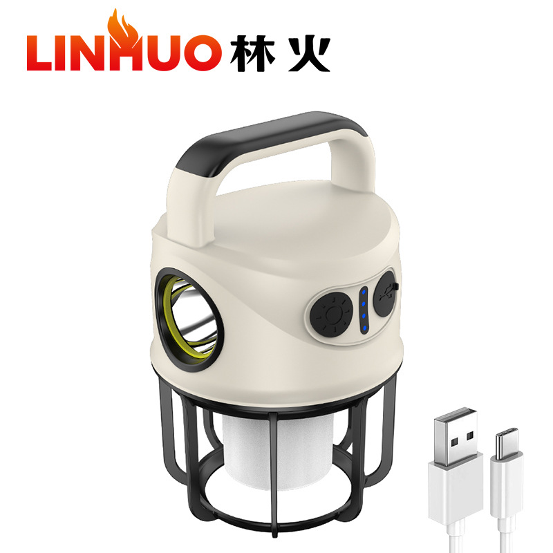 Transfronterizo nuevo multi-funcional al aire libre camping luz USB de carga de doble fuente de luz al aire libre reflector puesto de luz de la noche luz del mercado