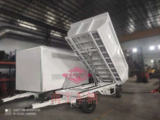 5吨自卸厢式平板车 无动力牵引自卸工具拖车