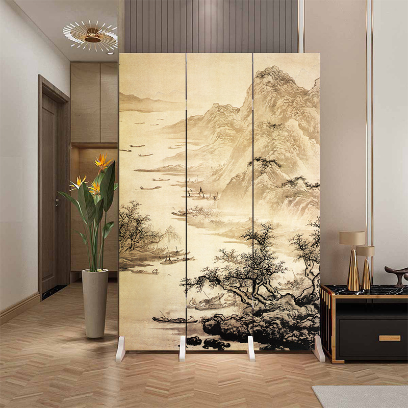 Fábrica directa de entrada doméstica china en la puerta frente a la partición de la sala de estar de la oficina del dormitorio cubierta plegable móvil