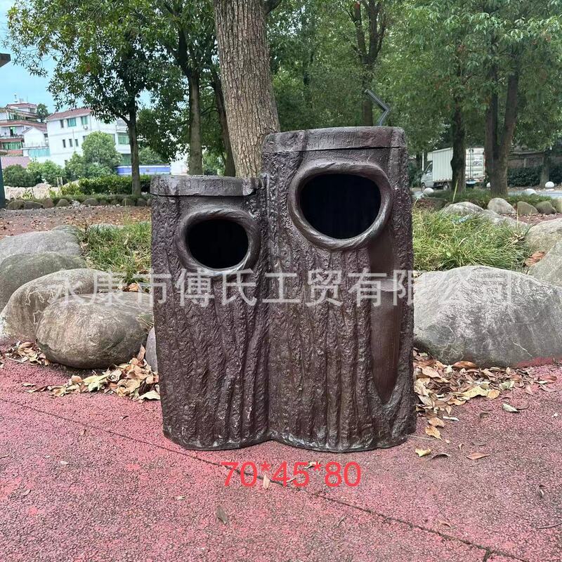 Garden Landscape High Imitation Tree Stump Trash Can Park Scenic Spot Outdoor Trash Can Fiberglass Peel Box