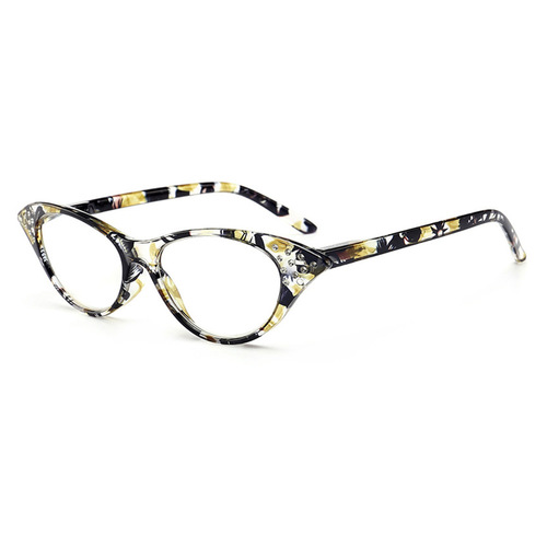 New cross-border cross-border diamond-encrusted fashionable reading glasses for men and women, the elderly, cat-eye flower glasses manufacturers wholesale eye reading