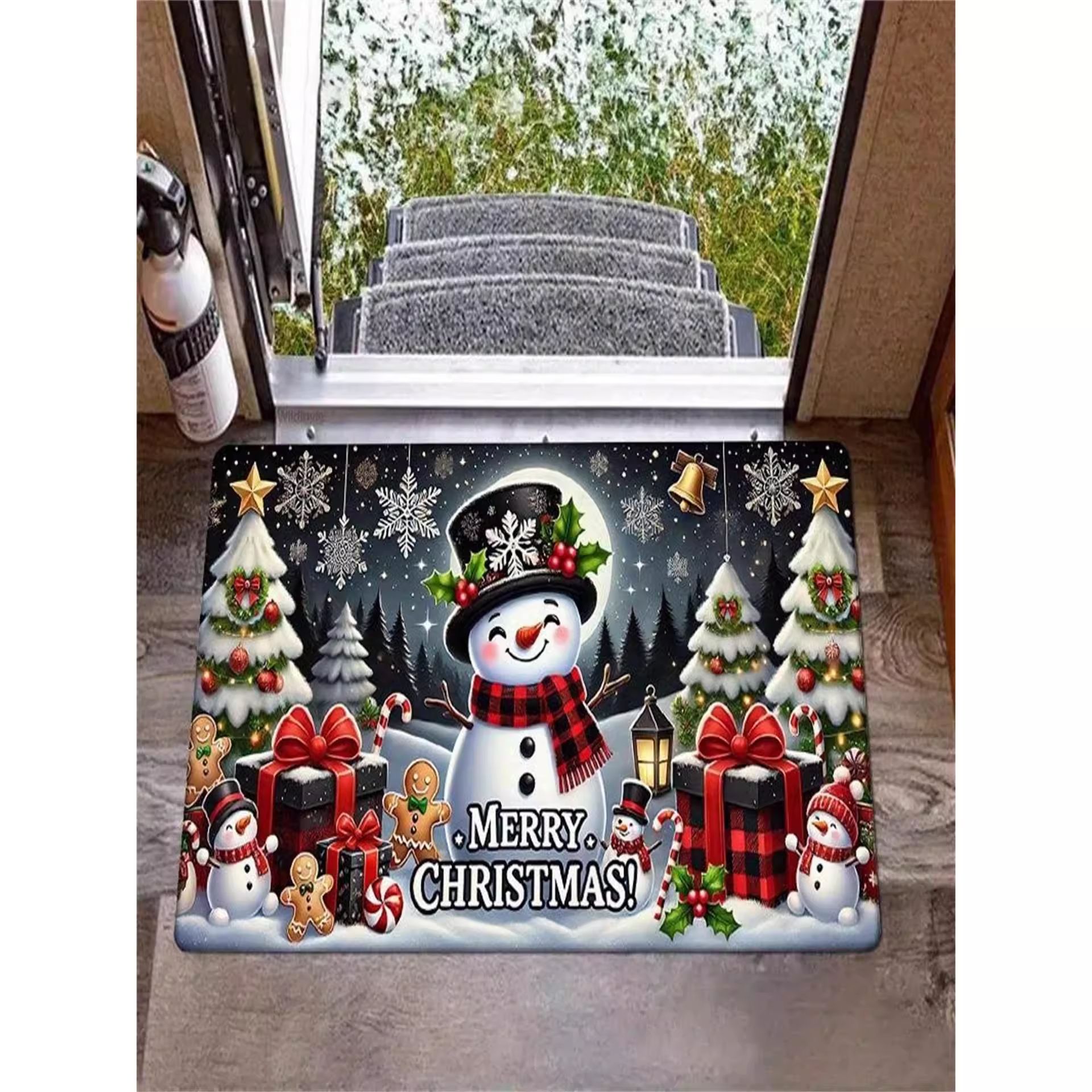 Navidad transfronteriza comercio exterior imitación almohadilla de cachemir lindo dibujos animados almohadilla de baño absorción de agua almohadilla de suelo antisucio